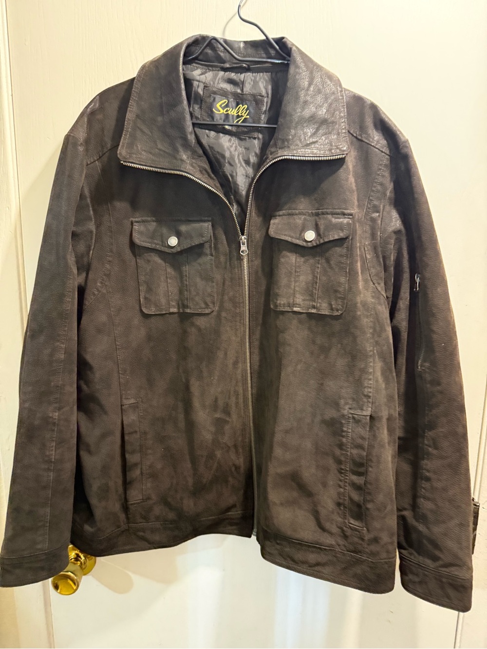 Vtg Scully High end Men's Brown Suede Zip-Front Jacket